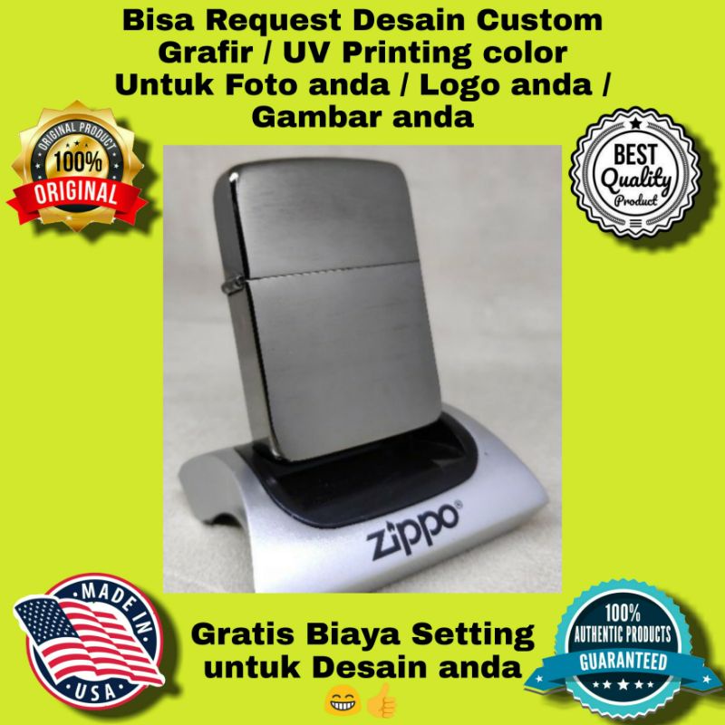 ZIPPO ORIGINAL REPLICA 1941 BLACK ICE AUTHENTIC PRODUCT USA GRATIS CUSTOM DESIGN ANDA