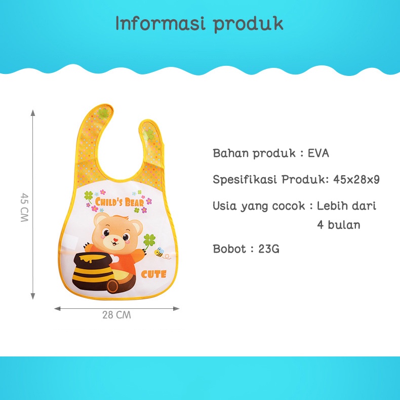 Celemek bayi/Celemek makan bayi/Celemek EVA Bayi/Baby bibs (B4)