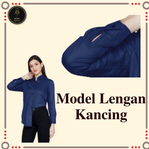 Baju Wanita Kekinian Kemeja Wanita Casual Blouse Wanita Lengan Panjang Polos Terbaru 2021 SS08-7