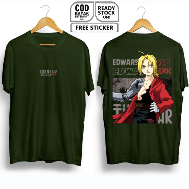 KAOS EDWARD ELRIC FULLMETAL ALCHEMIST ANIME MANGA BAJU JEPANG ALPHONSE ROY MUSTANG WINRY HOHENHEIM K