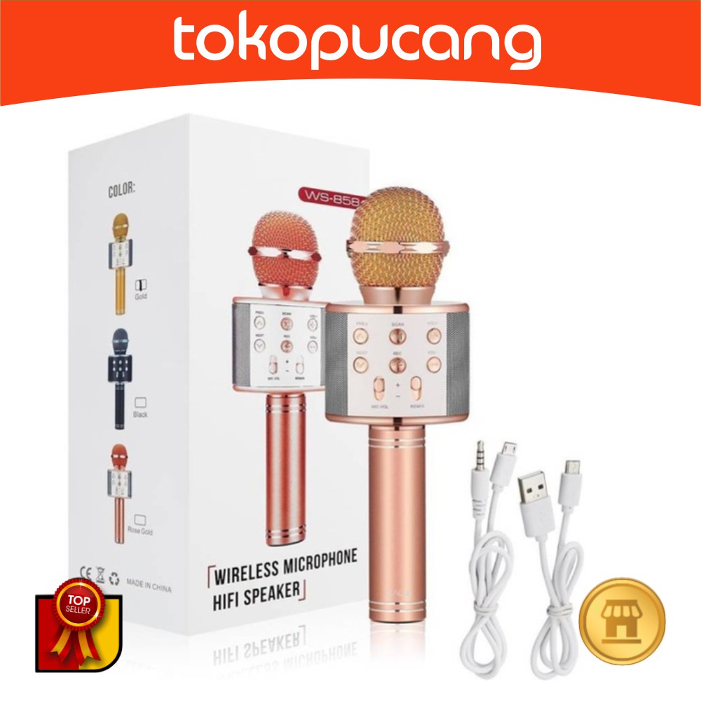 WS858 MICROPHONE BLUETOOTH / WSTER WS-858 MIC KARAOKE WIRELESS KTV