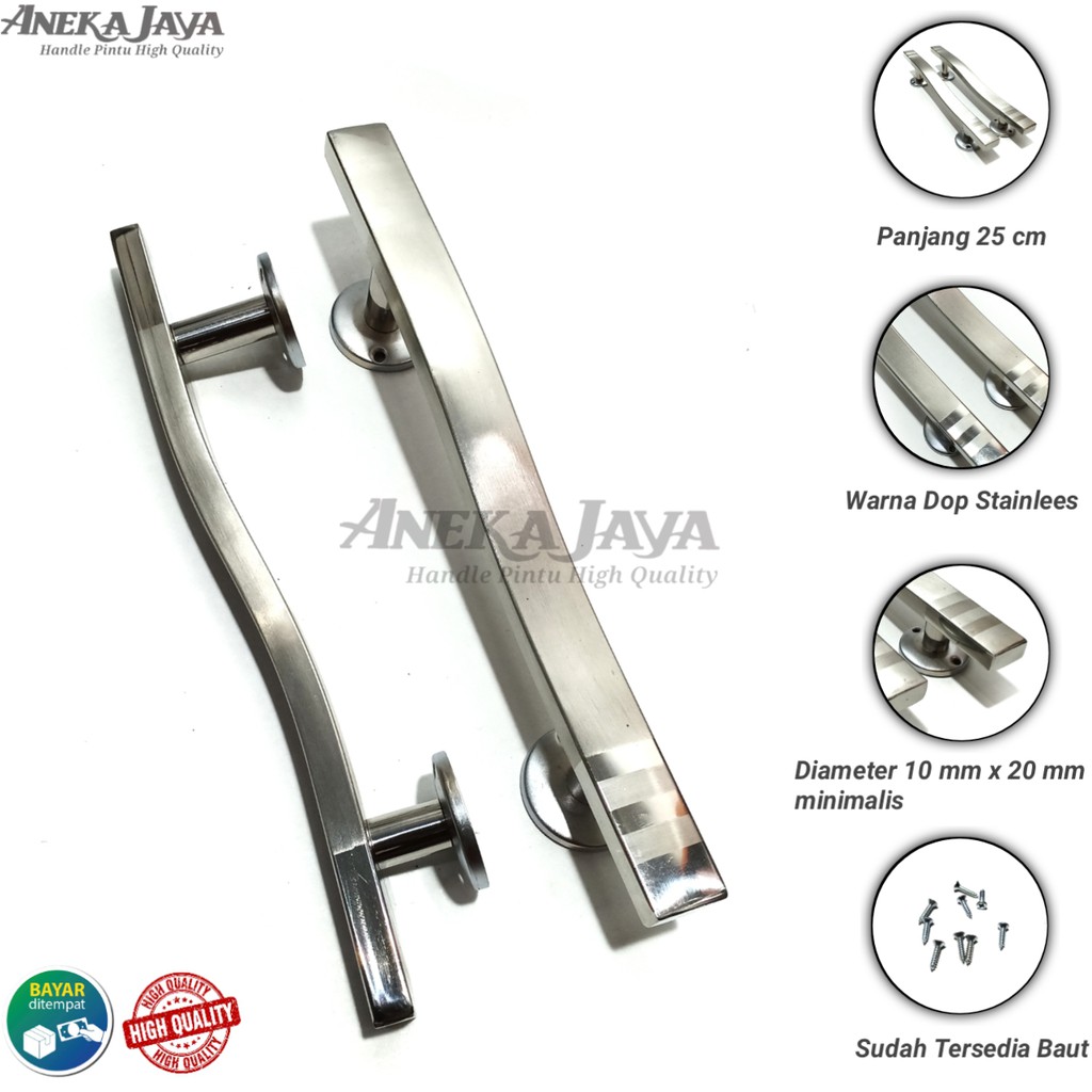 Satu set handle kunci pintu rumah 25 cm murah minimalis tarikan pintu stainless gagang pintu terbaru