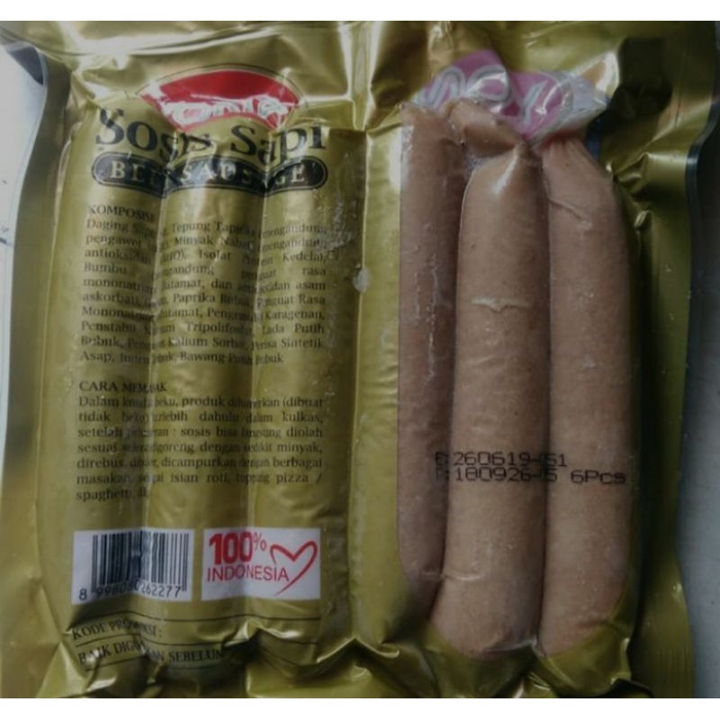 

Yona sosis sapi bakar jumbo/mini 500gr mini isi 12s