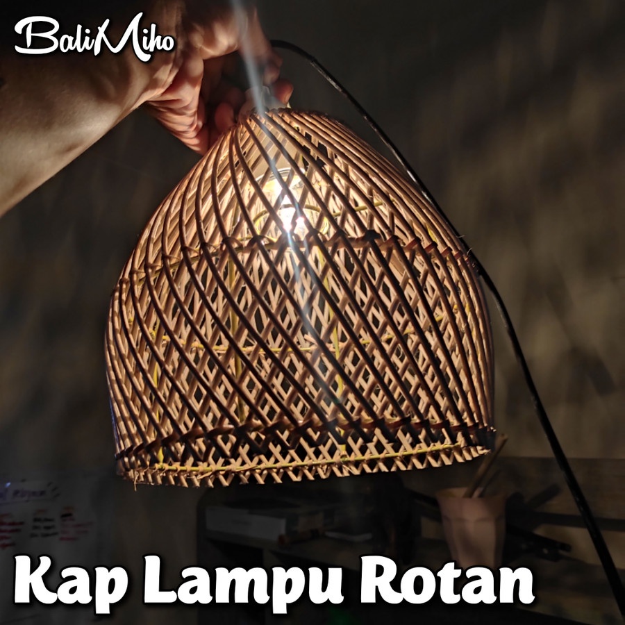 Jual Kap Lampu Rotan Kayu Bambu Lampu Cafe Lampu Hias Shopee Indonesia