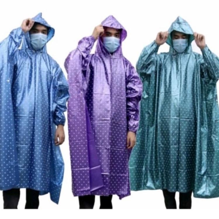 ((TERLARIS)) jas hujan ponco lengan polkadot ponco kelelawar polkadot