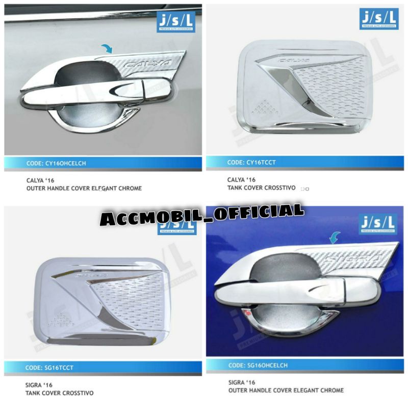 CALYA SIGRA Paket Handle outer elegant Tutup Tangki Crosstivo Chrome JSL