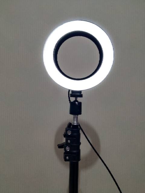 Lampu Ring Light LED Kamera 8W 6 Inch+ tripod 180cm