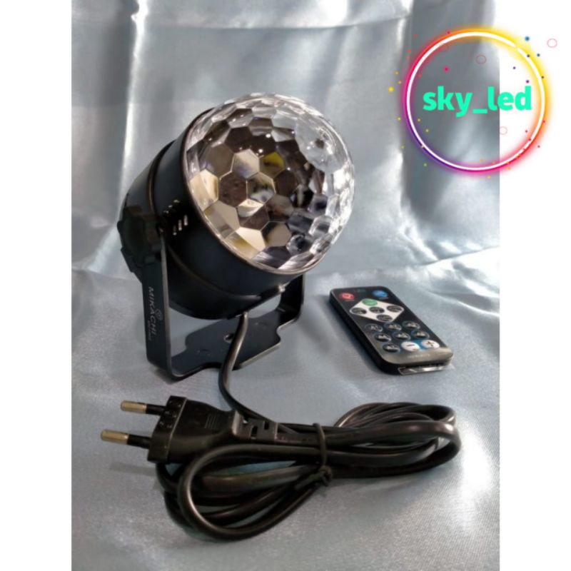 Lampu Disko LED RGB / MAGIC BALL /  Dapat Berputar dengan Sensor Suara untuk Natal / Pernikahan / KTV