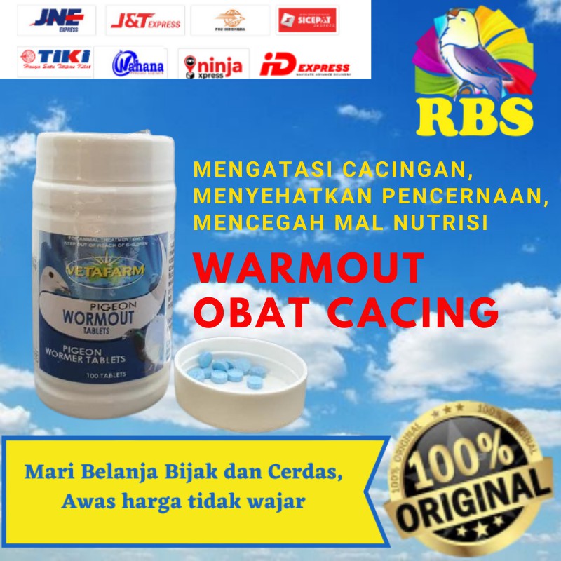 Obat Cacing Worm Out Wormout Vetafarm Merpati Perbutir