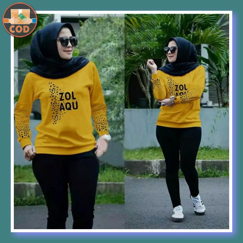 Realpic Ori Moela Setelan Kikan Fashion Cewek Remaja Kekinian Mus VV674 Set Amandara Mustard Jumbo