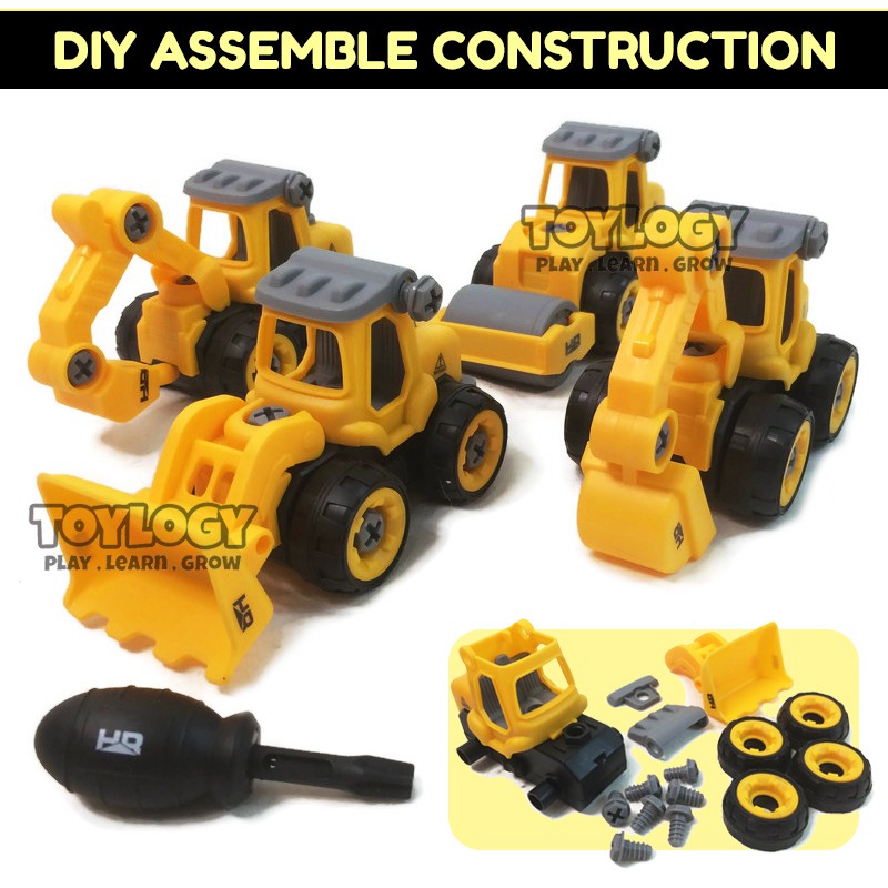 Super Hot Mainan Anak DIY Assemble Construction Tractor Rakit Traktor Konstruksi Terbatas