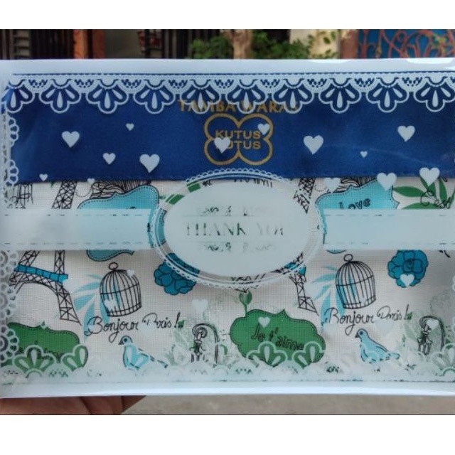 souvenir dompet Paris besar kemas mika motif panjang