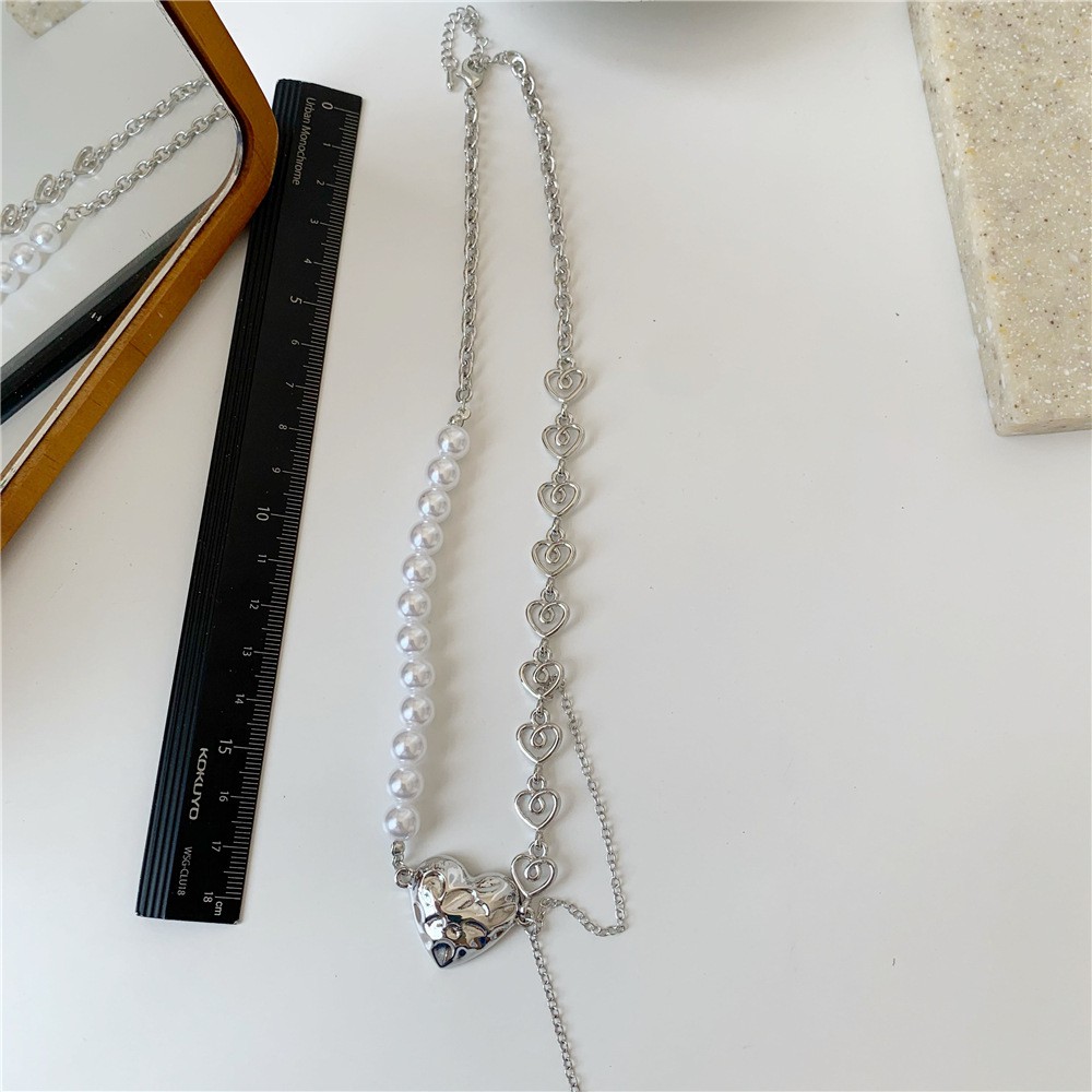 Pearl Love Necklace Accessories Personality Fashion Korean Pendant Chain