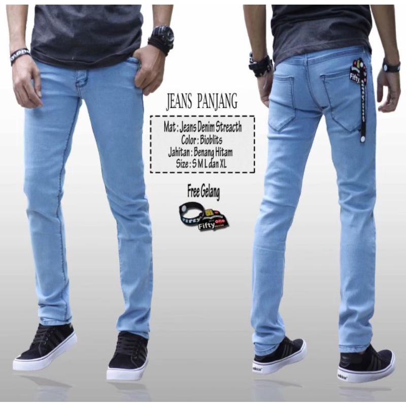 FIFETEEN DENIM-Celana Jeans Pria Slimfit streech Karet Melar Original Premium Distro Bandung