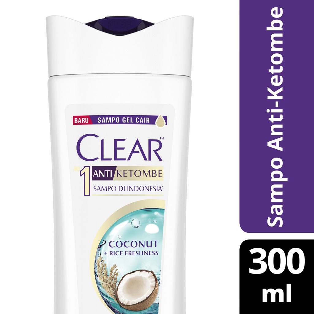 CLEAR SHAMPOO ANTI KETOMBE COCONUT+RICE FRESHNESS