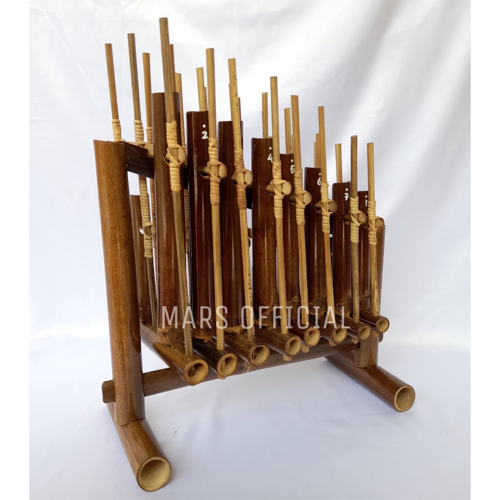 Angklung Bambu Hitam 8 nada 1 OKTAF ukuran TK/MINI Bambu Hitam