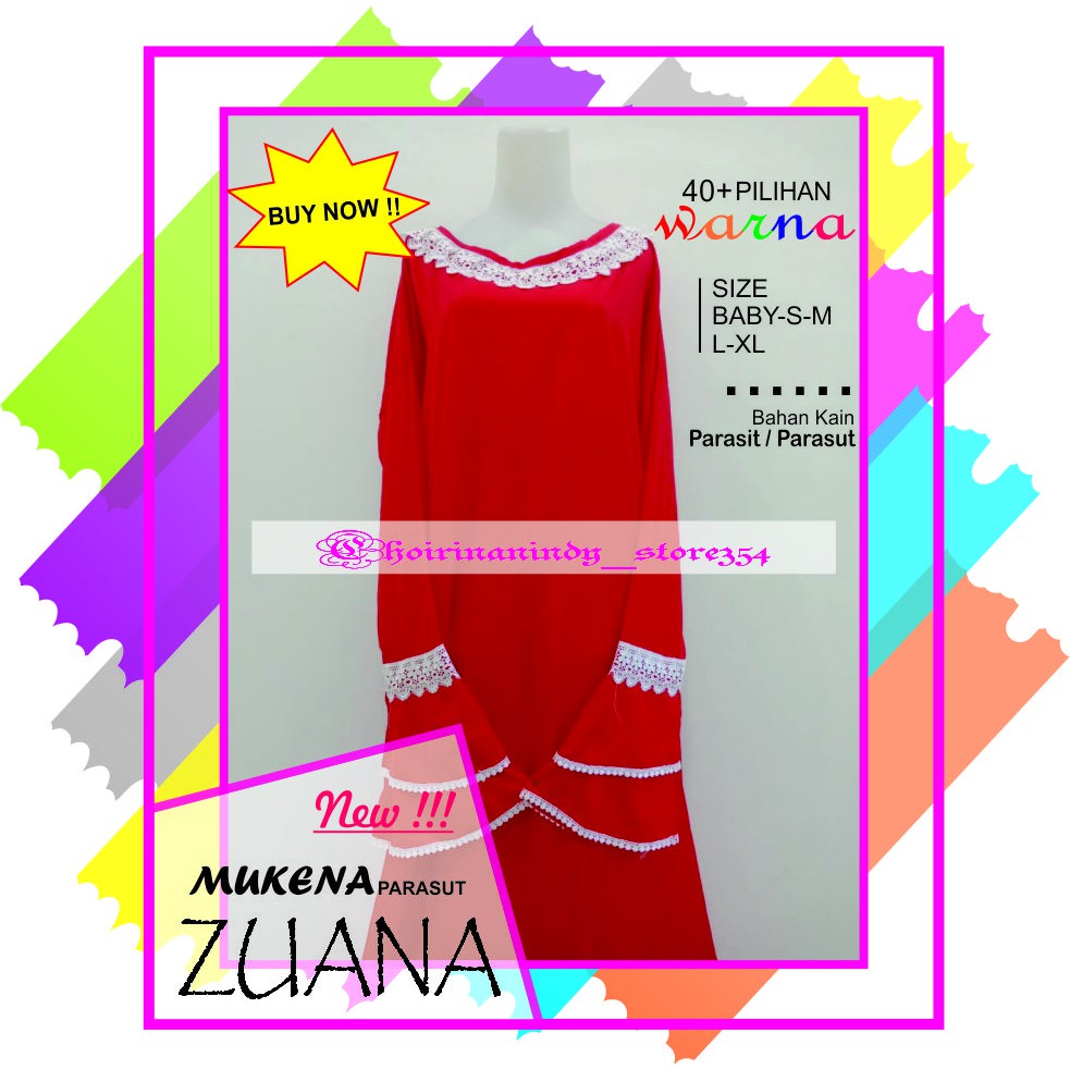 A5 - MUKENA ANAK TERUSAN PARASUT ZUANA size BABY - S