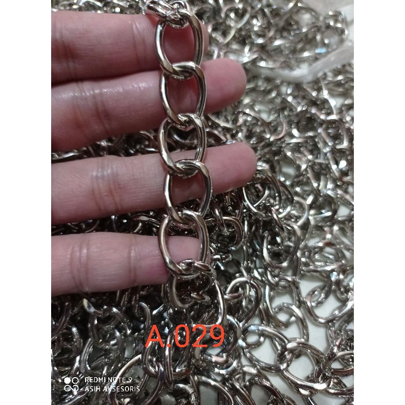 Rantai tas 14mm tebal tanpa kait /A029 nikel