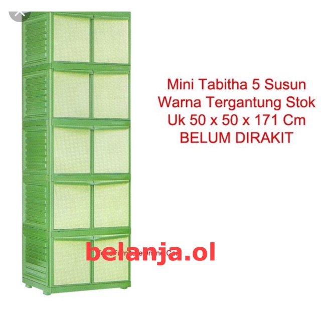 Lemari Plastik Tabita Susun  5 Mini (42x50x171 cm)