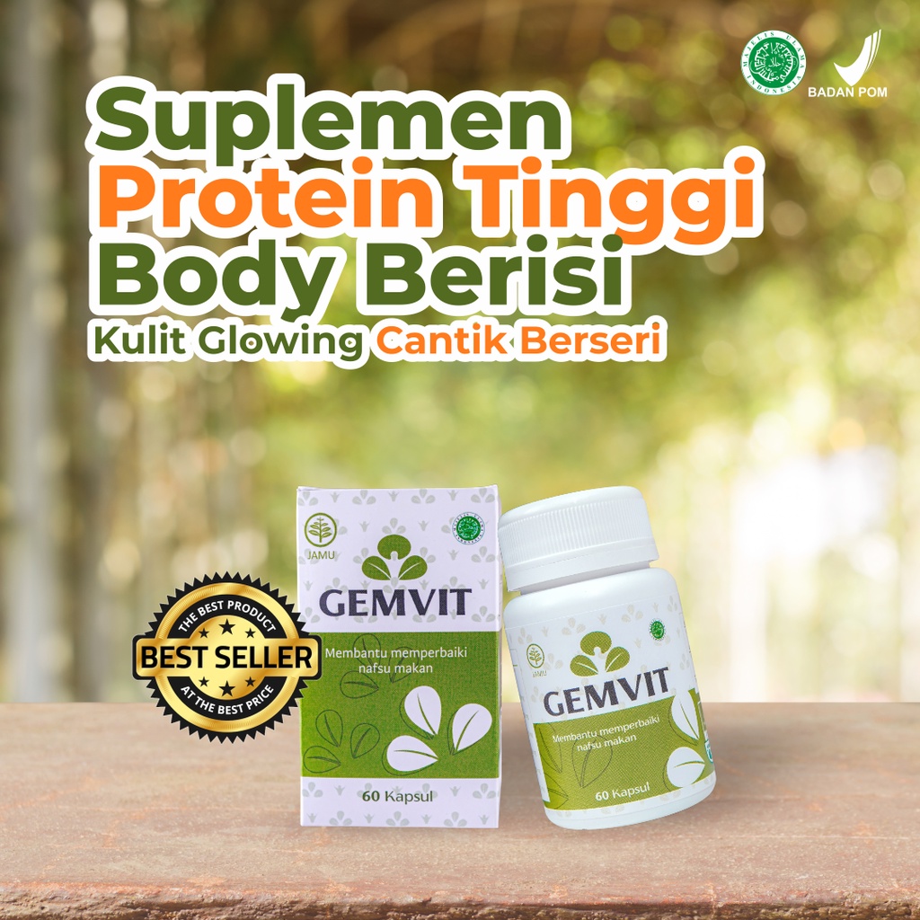 Gemvit Suplemen Penggemuk Penambah Berat Badan Pencerah Wajah glowing bpom 100% ori
