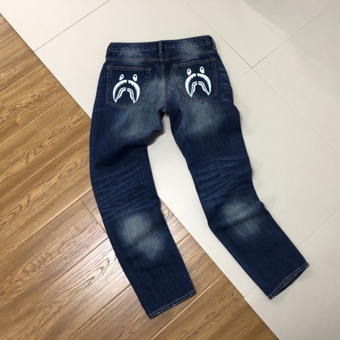 {lathifastore} Celana Panjang Jeans BAPE Shark Pocket - L Berkualitas