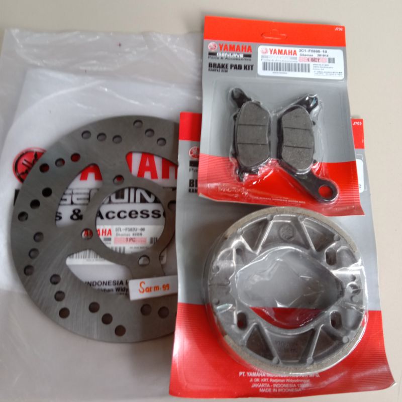 Piringan Cakram Depan+Kampas Rem Depan Belakang Mio sporty Mio Smile