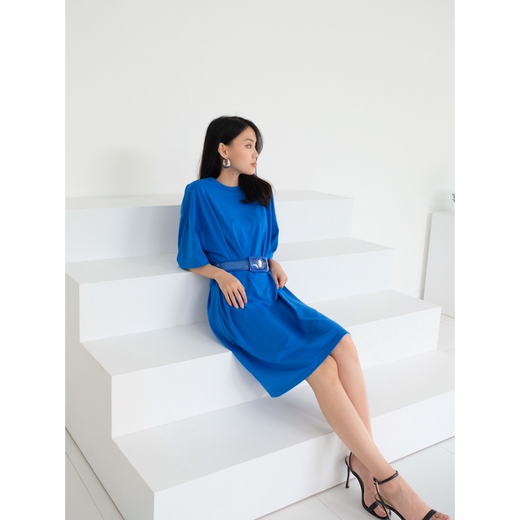 Kadaka D-0187 Basic Loose Dress with Matching Belt