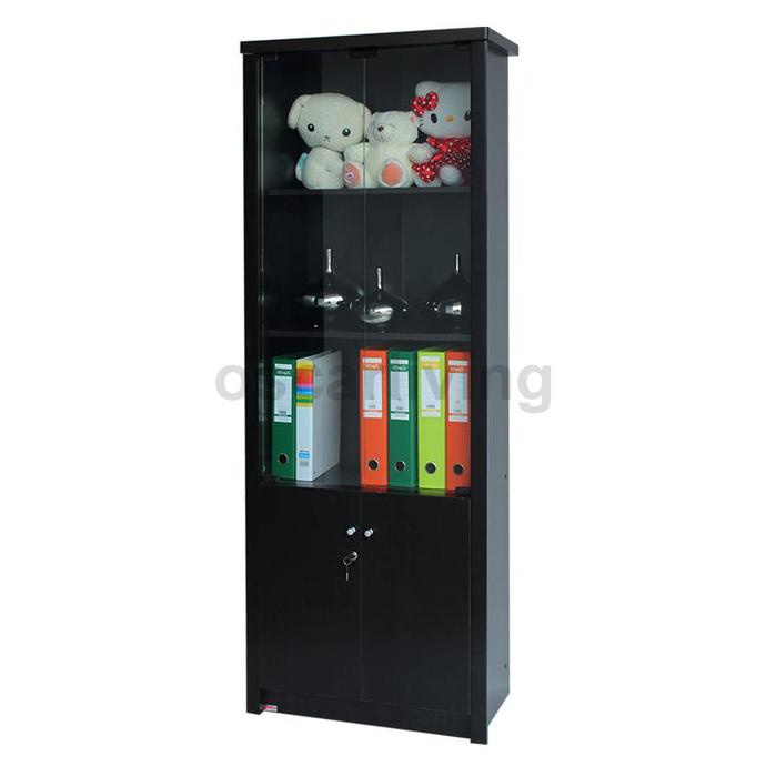 

Office & Stationery | Document Organizer | Rak Buku Serbaguna / Lemari Arsip Kaca Lunar Lbc 46 Walnut | Best Seller