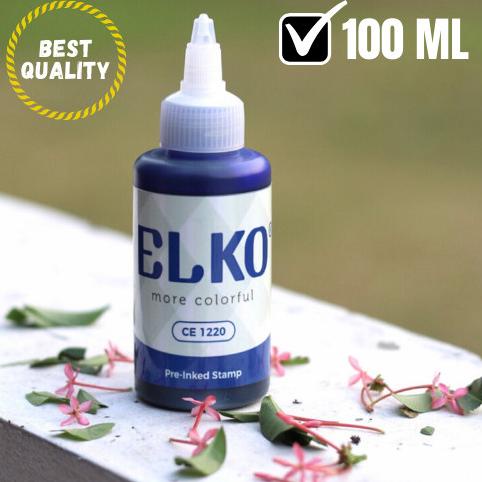 

Tinta Stempel Flash Warna Biru Waterproof ELKO 100 ML Untuk Kertas