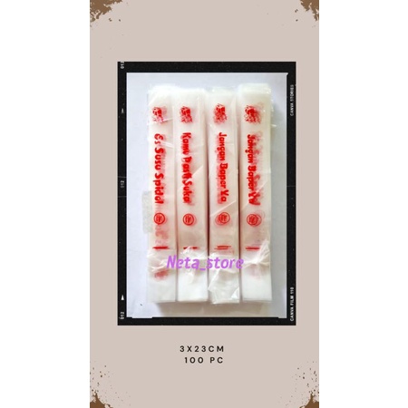 Plastik Es Mambo Sablon/3*26, 100 pc/ Murah/Es Lilin/Es Pensil