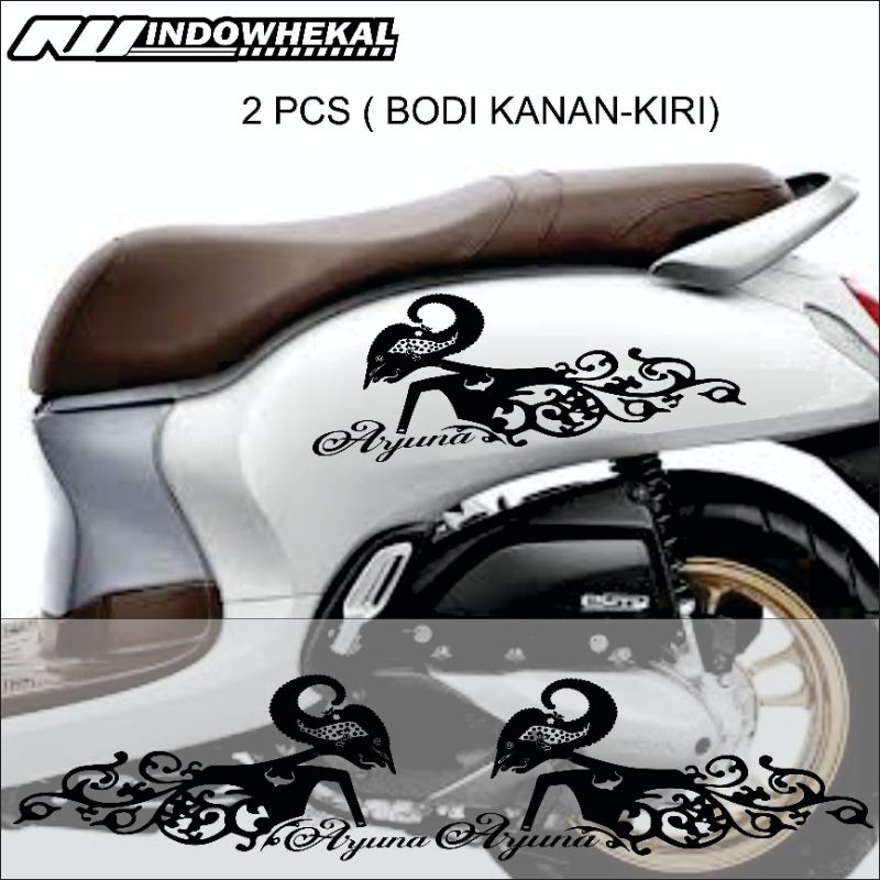 STIKER CUTTING WAYANG ARJUNA UNTUK BODI MOTOR/MOBIL