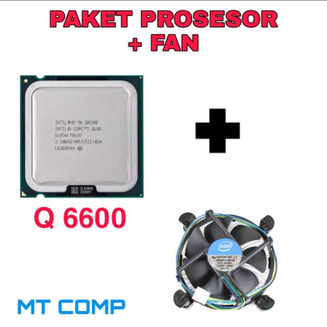 Paket prosesor core 2 quad Q 6600 2.40ghz plus fan