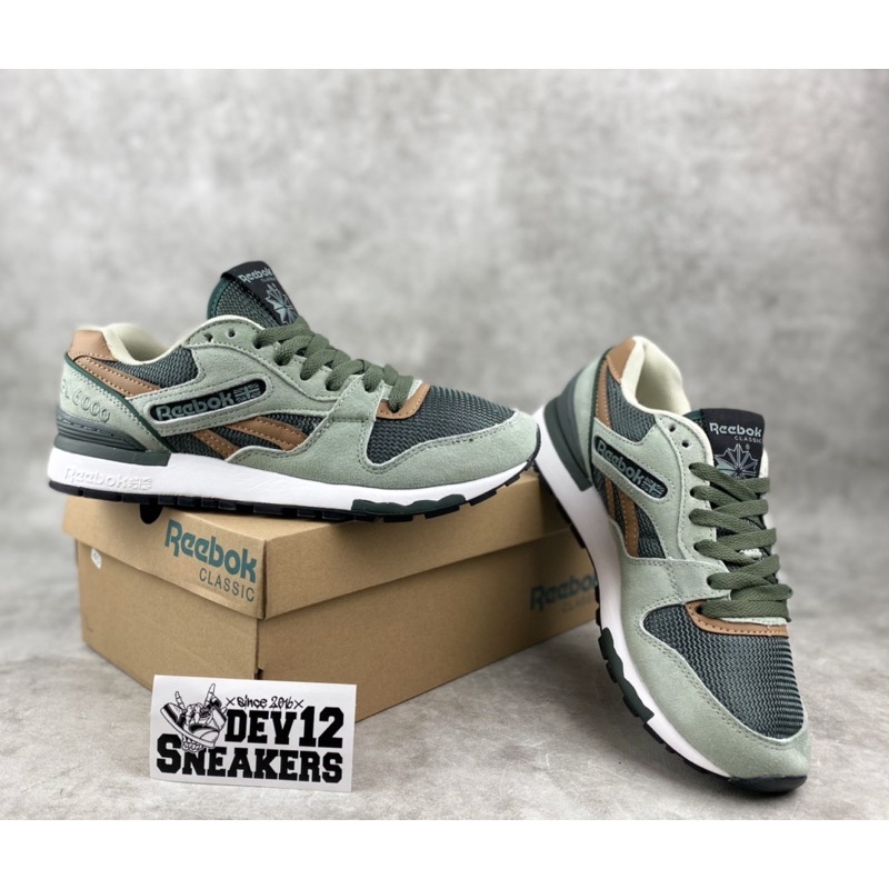 Sepatu Reebok GL6000 Green/ Black Grey White / Navy White
