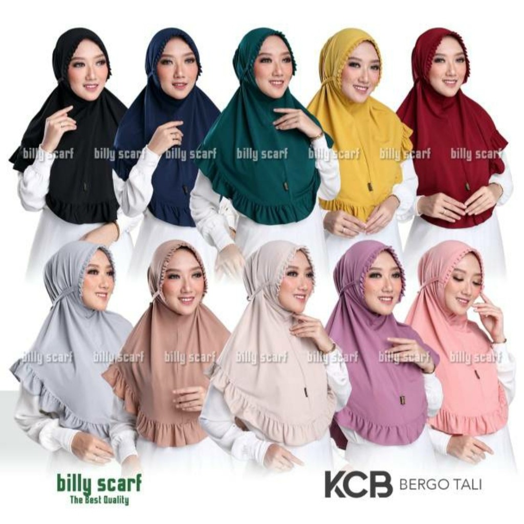 (ORIGINAL BILLY SCARFT) Hijab instan jersey Bergo KCB TALI