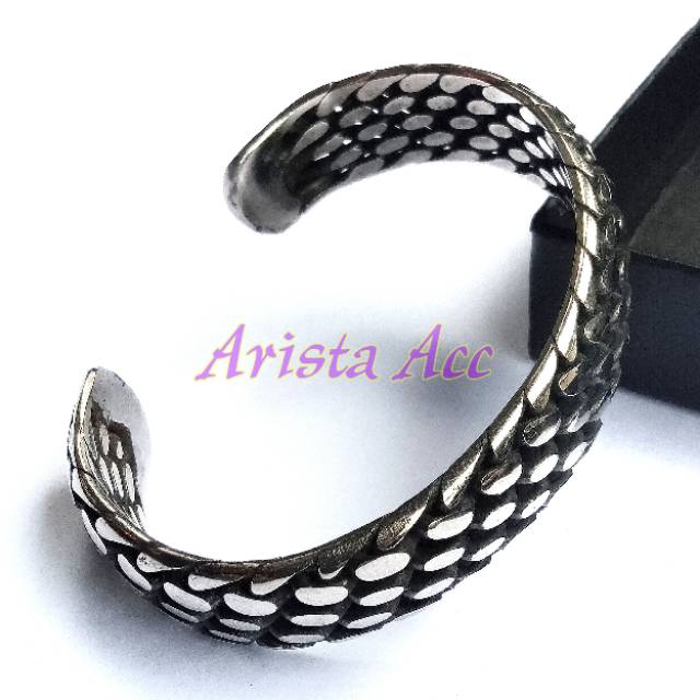 Gelang Papua besi putih [stainless baja ]pria anti karat selamanya