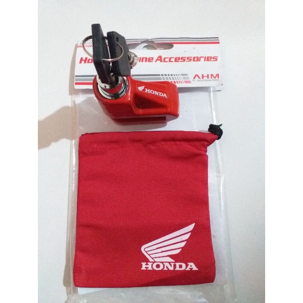 KUNCI GEMBOK CAKRAM MOTOR DISC LOCK ANTI MALING/ GEMBOK CAKRAM ORI HONDA / KUNCI CAKRAM anti maling 