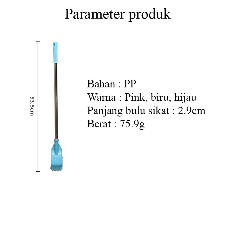 Sikat Kloset WC Lantai Washtafel Gagang Stainless