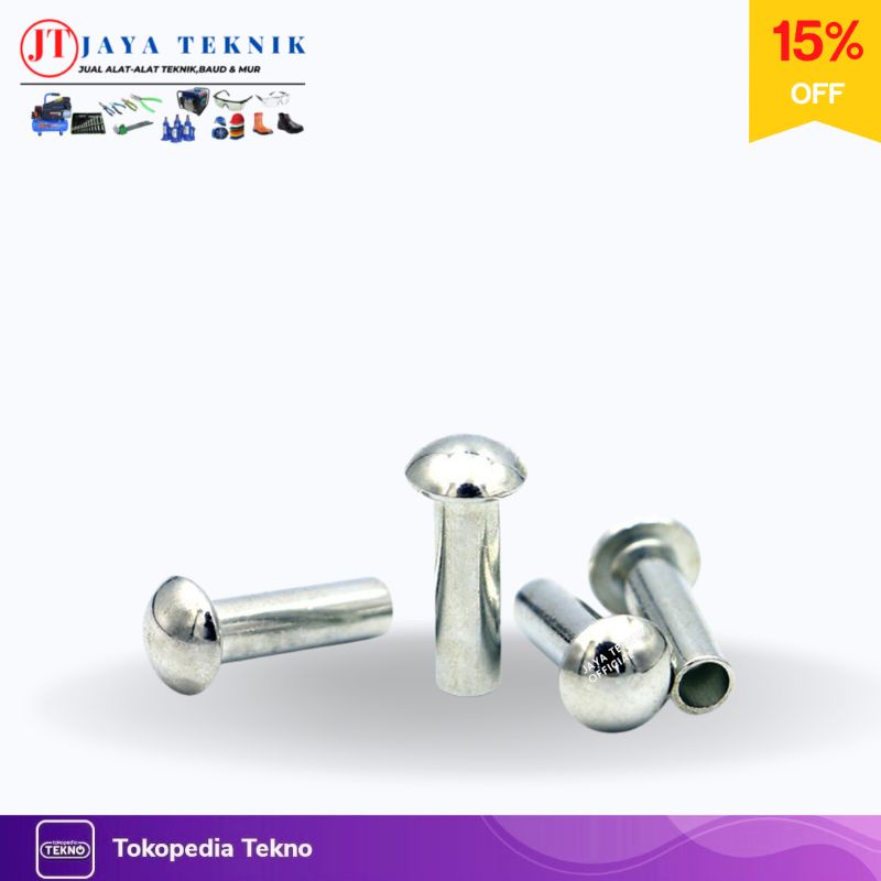 Paku Keling Alumunium M6×40 MM Panjang 40 MMPaku Keling