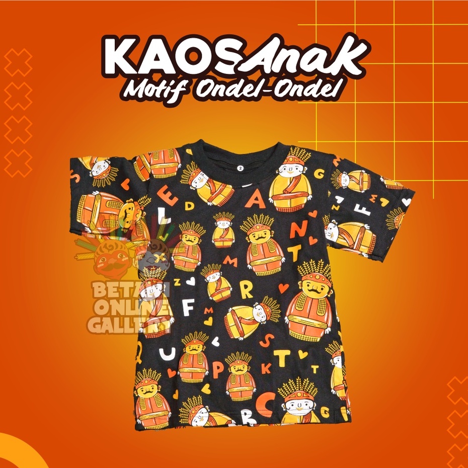 T-Shirts ondel ondel / Kaos motif Ondel Ondel / Kaos anak gambar ondel ondel