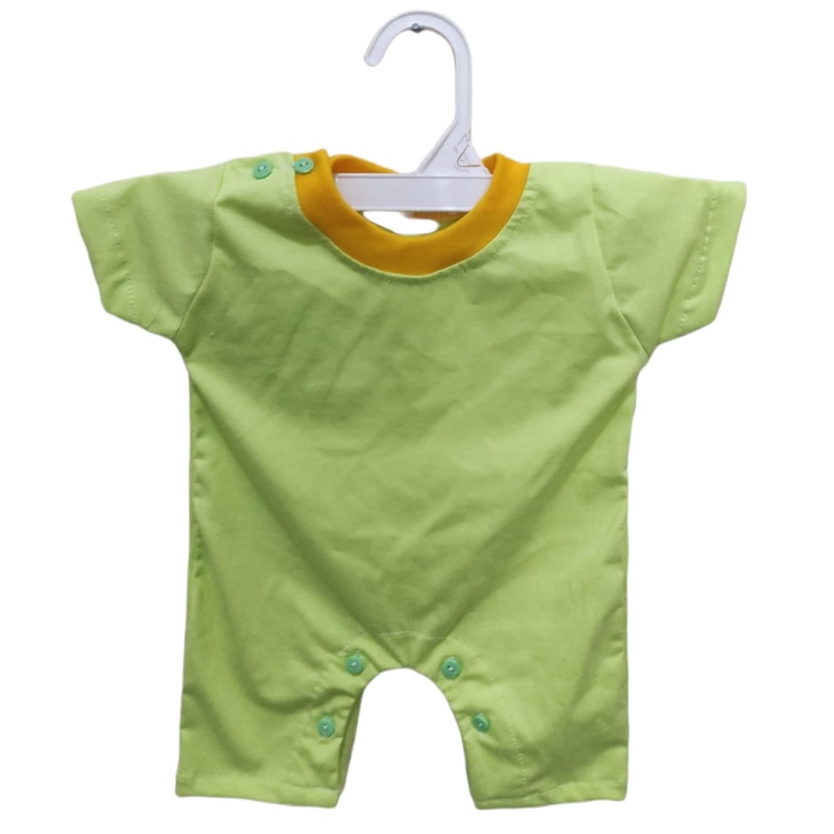 Produk Eceran -  Romper Bayi Warna Polos DK Katun Bahan Tebal Bodysuit Jumper Bayi 0-6 Bulan Harga Grosir Termurah