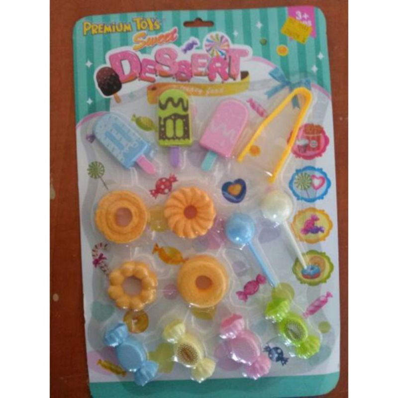 Sweet Dessert Permen & Es Cream Set_Mainan  donat permen_mainan anak