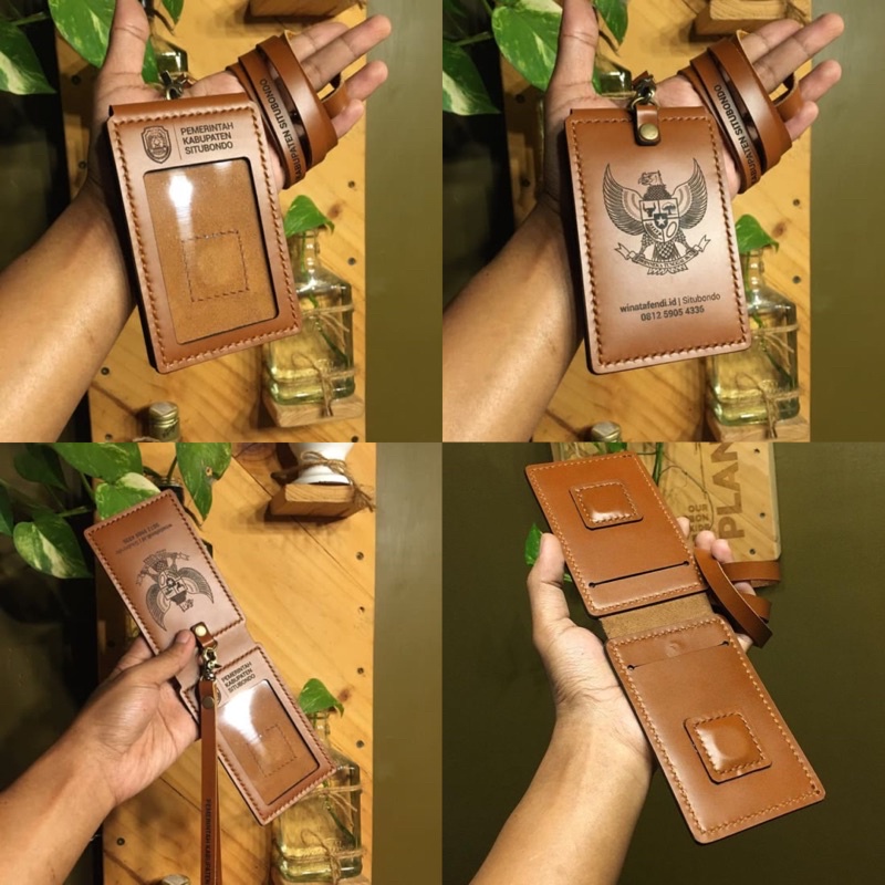 

Name Tag Holder Lipat Magnet - Id Card Holder Kulit Lipat Magnet - Magnet - Name tag -Custom Logo