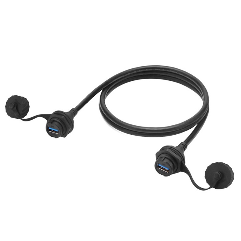 Btsg USB 2.0 3.0 Stop Kontak Female Ke Female Kabel 2ujung IP67 Waterproof Panel Mount Connector Cord 1m 3ft