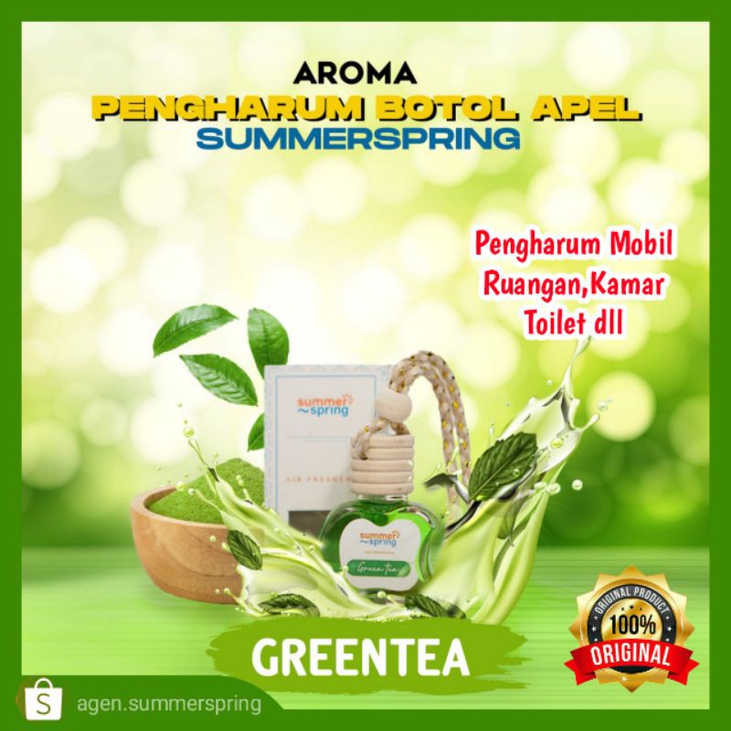 Pengharum Mobil Gantung 10ml varian Green Tea | Pengharum Ruangan | Pengharum kamar | Parfum Mobil | Pewangi kamar mandi