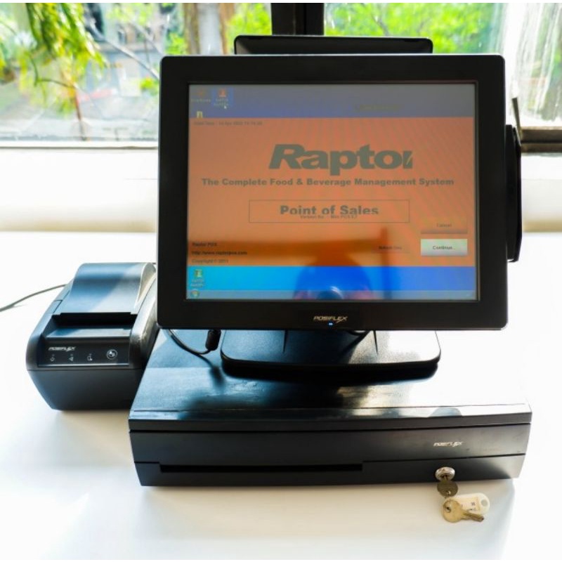 Bekas Instalasi Software Raptor Komputer Kasir Pos Posiflex 3315 / 3415 Rev B 2 Monitor Bekas Ex Eks