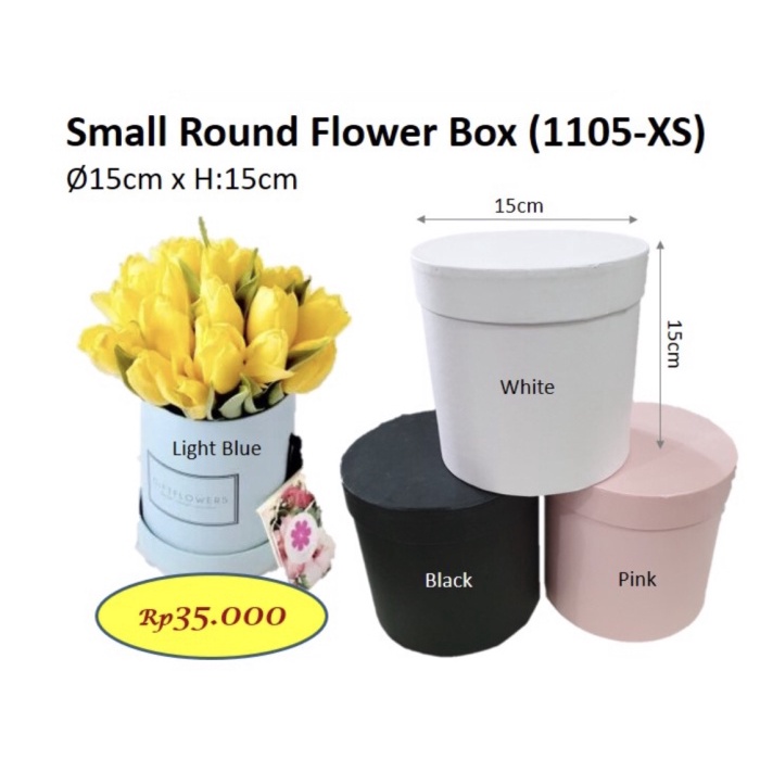 

Ginger- Xtra Small Round Flower Box bunga barang florist bloombox kotak - Putih, 1pcs