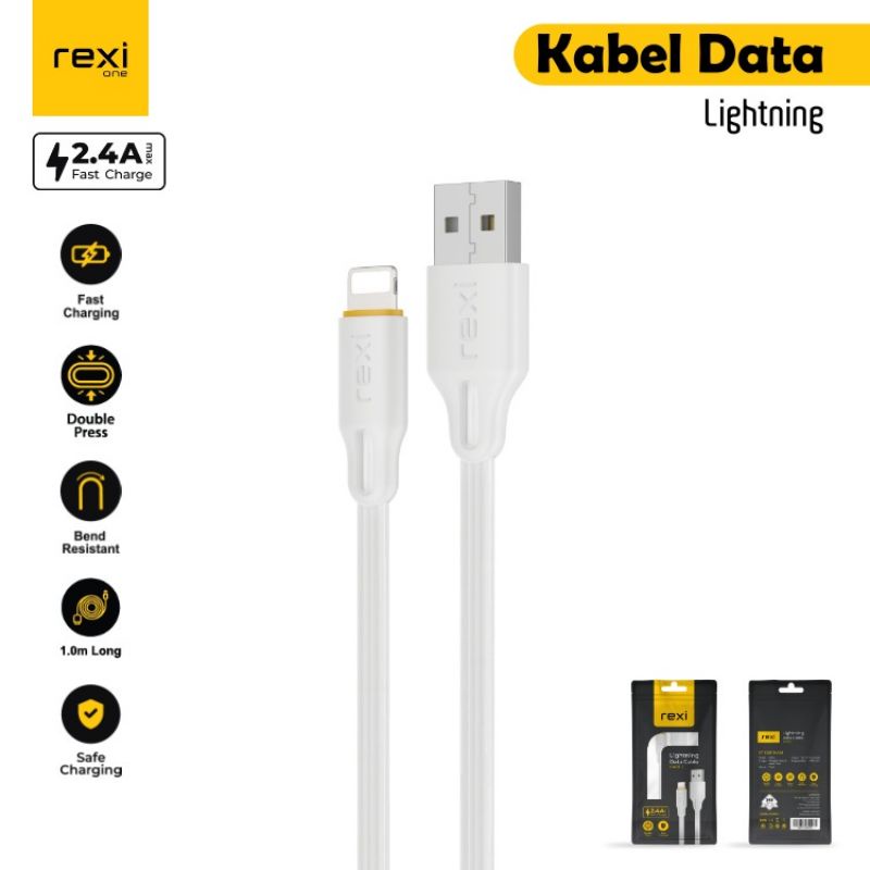 REXI Kabel Data Tipe-C Dan Micro usb Flat Cable 2.4A Fast Charge Double Press Flat KA01-M Rexi