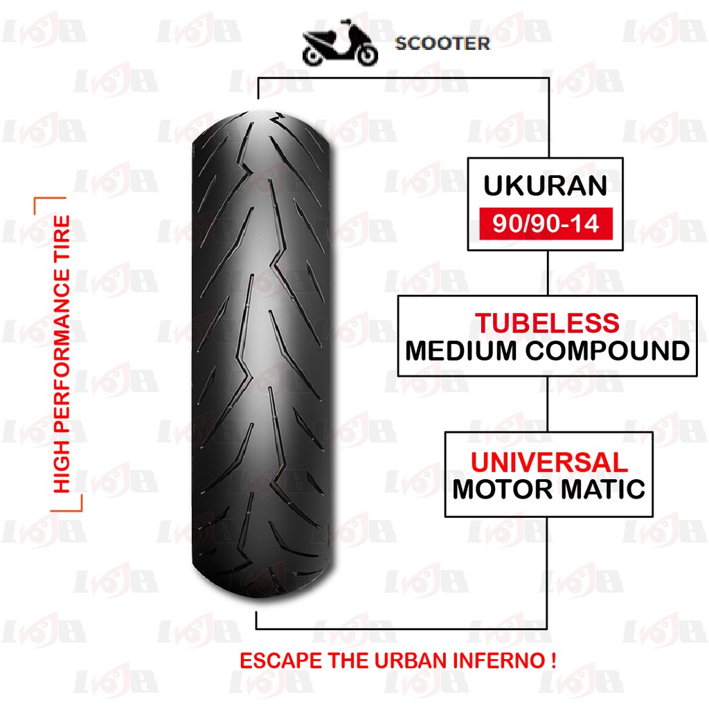 Pirelli 90/90-14 Diablo Rosso Sport Front Rear Ban Tubeless Depan Belakang Compound Motor Matic Universal Honda Yamaha