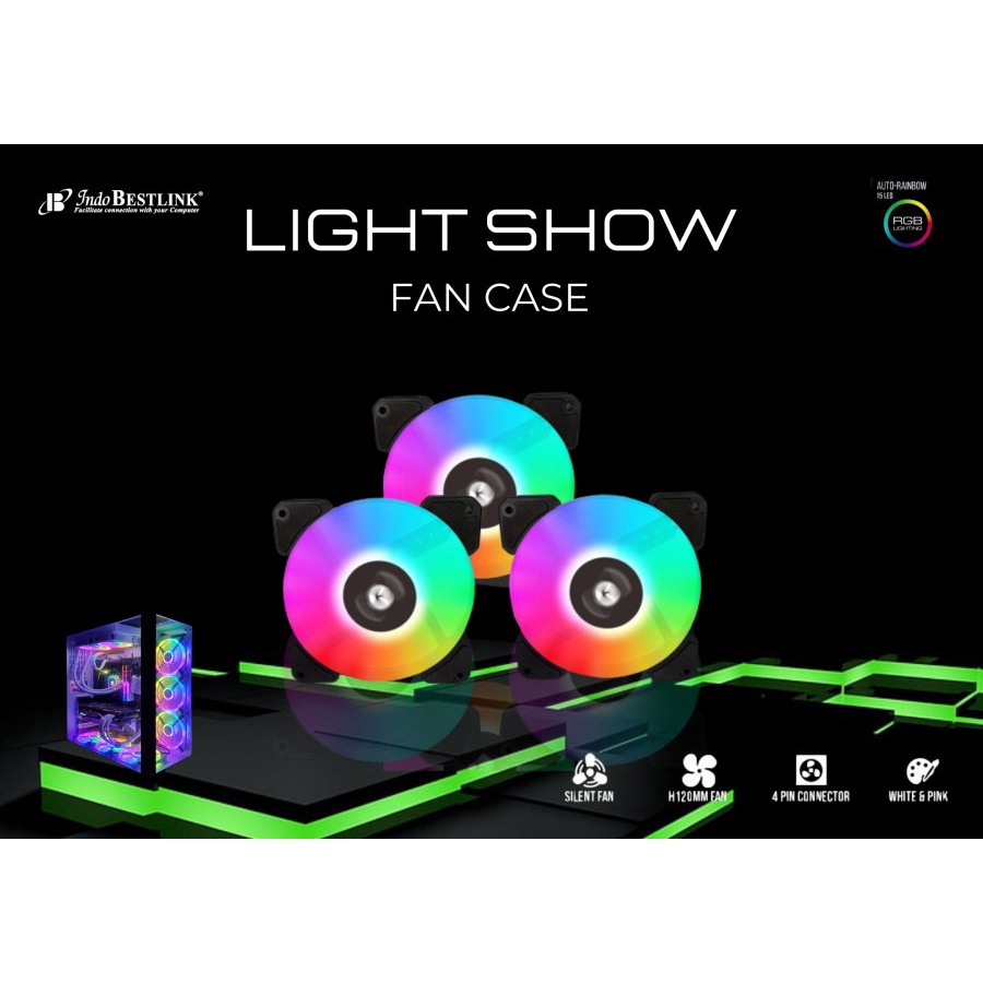 Fan CPU Case Indobestlink Lightshow / Fan CPU Casing Lightshow / fan Lightshow