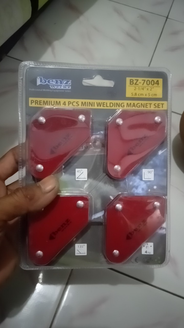 Benz Siku Magnet 2 Inch Magnetic Welding Holder Siku Magnet Las Set 4 Pcs Bz-7004 Perkakas Tukang